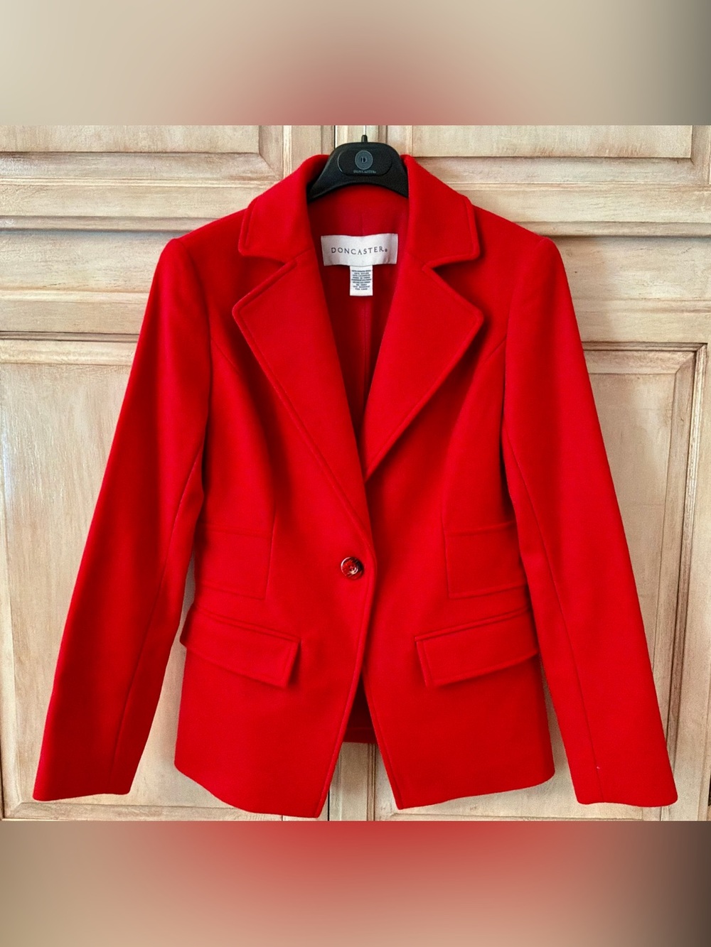 Doncaster Bright Red Single-Button Notch Lapel Blazer